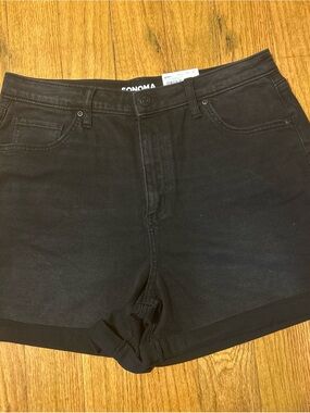 Sonoma Black Women's High-Rise Denim Shorts